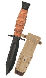 Ontario 499 Survival Fixed 5.0 in Black Blade Leather Handle